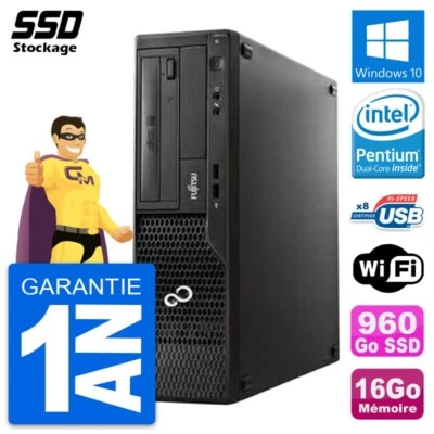 PC Fujitsu Esprimo E510 DT Pentium G2020 RAM 16Go SSD 960Go Windows 10 Wifi - Imagen 1 de 4