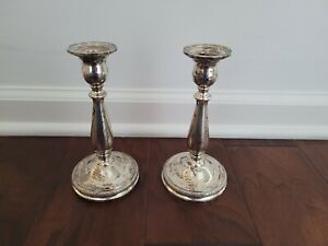 SET OF 2 INTERNATIONAL "PRELUDE" STERLING SILVER 7 1/8" CANDLESTICKS, WEIGHTED
