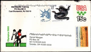 US Postal Stationery Entire Scott #U596 Used 15 Cents Soccer Olympics 1980 Issue - Picture 1 of 1