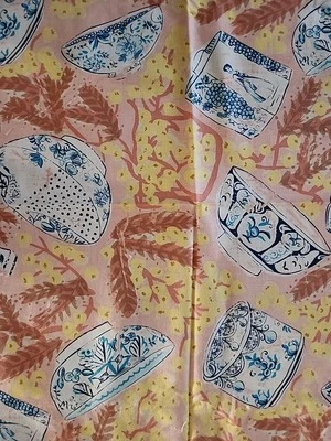 2 Yds/MISAKI by Melissa White for Rowan Delft and Mimosa Chinoiserie Fabric NEW - Image 1 of 4