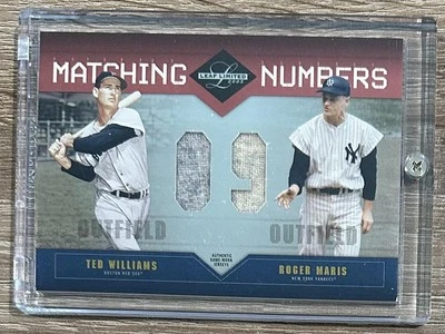 Camisetas Leaf Limited 2005 #MN-1 Ted Williams Roger Maris usadas en juegos #13/25 Foto 1 de 2