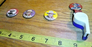 collection of 4 Vintage Gene Autry stick pin pinbacks one with attached whistle - Picture 1 of 7