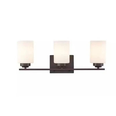 Trans Globe Mod Pod 22 inch Rubbed Bronze 3-Light Vanity Fixture. New - Image 1 of 4