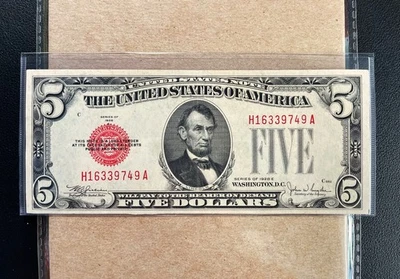 Fr. 1530 1928E $5 Legal Tender - XF - Image 1 of 2