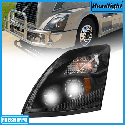 Headlight Assembly For 2004-2017 Volvo VNL VNX Black LED Driver Left Side Lamp - Изображение 1 из 4