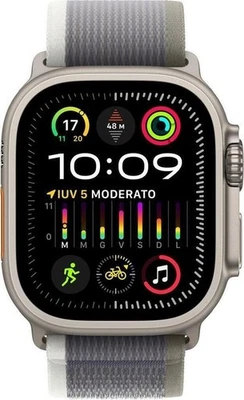 Apple Watch Ultra 2 (GPS + LTE) 49mm Titan; Trail Loop Grün/Grau S/M - Bild 1 von 3