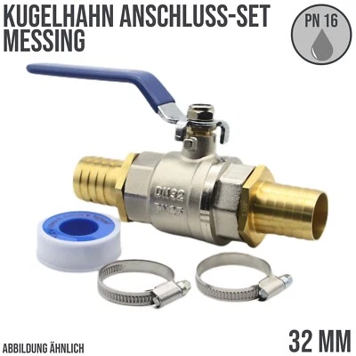 Poolschlauch Kugelhahn Absperrhahn Anschluss-Set PROFI 32 mm - 6-teilig - Bild 1 von 3