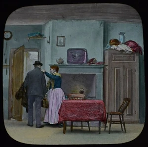Magic Lantern Slide TEMPERANCE ENTERTAINMENT 3 NO9 C1897 PHOTO VICTORIAN STORY - Picture 1 of 2