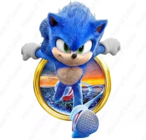 SONIC THE HEDGEHOG VORGESCHNITTEN 5/6 ZOLL HÖHE ESSBAR ICING TORTENDEKORATION - Bild 1 von 3