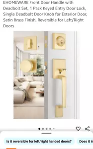 Front Door Handle And Deadbolt Set Gold Front Door Lock Set With Reversible Hand - Picture 1 of 6