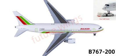 1:400 AeroClassics AC411399 Balkan Bulgarian Airlines B767-200 F-GHGD+Tractor - Image 1 of 4