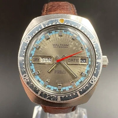 Rare Waltham Diver Calendar 17 Jewels Incabloc Selfwinding AS 1916 Watch Swiss - Image 1 of 4