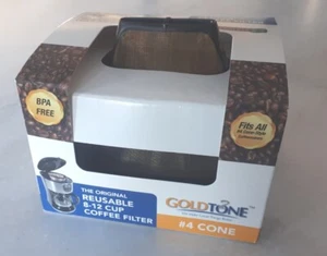Gold Tone Coffee Filter #4 Cone - NEW - Picture 1 of 6