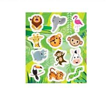 144 Kids Stickers - Jungle Zoo Party Bag Stickers 12 sheets Loot Bags Prizes Fun