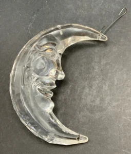 Christmas Ornament - CLEAR ACRYLIC MOON FACE - Picture 1 of 3
