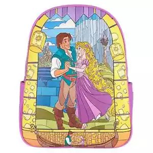 Loungefly Disney Rapunzel Tangled Stained Glass Exclusive Mini Backpack - New - Picture 1 of 5