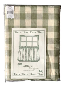 Park Designs Tiers York Sage 72" x 24" One Pair  NEW Farmhouse Country - Picture 1 of 3