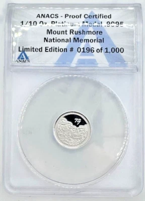 Platino fino Mount Rushmore 1/10 OZ 💥Limitado a 1.000💥 Foto 1 de 2