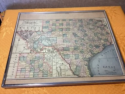 1890 Texas State Map with Indian Territories 14 x 17 Framed - Image 1 of 4