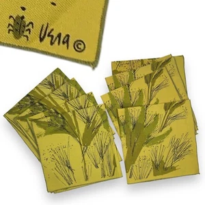 Vintage 80s Vera Neumann Pickle Green Wheat Plants Dining Cloth Napkins Set of 8 - Picture 1 of 7
