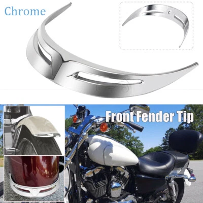 Chrome Front Fender Leading Tip For Harley Dyna Softail FXST FXSTB/S FXSTC FXSTD Foto 1 de 4
