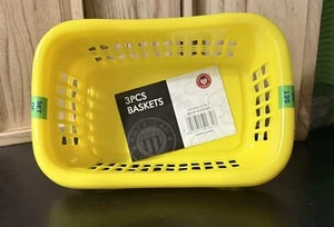 3 Pc Baskets for Storage 9" x 6" Yellow - Picture 1 of 4