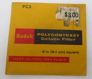 Kodak PC3 Polycontrast Gelatin Filter 2 in 5.1cm Square NEW vtg - Picture 1 of 2