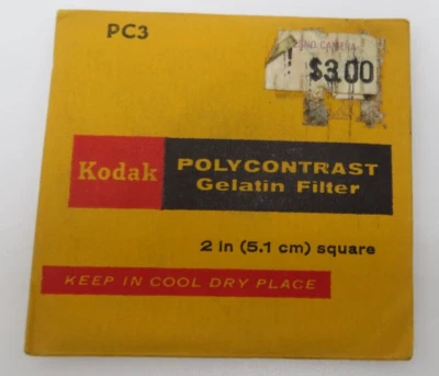 Kodak PC3 Polycontrast Gelatin Filter 2 in 5.1cm Square NEW vtg - Image 1 of 2