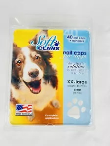 Soft Claws Tappi Unghie Canino - 40 Tappi Unghie Adesivi Cani XXLarge Trasparente XXL NUOVO - Foto 1 di 4