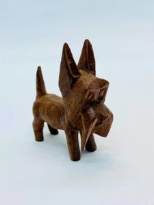 Vintage Art Deco 1950’s Wooden Scottie Dog Scottish Terrier Hand-Carved Figurine - Picture 1 of 8