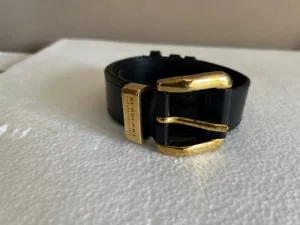 S14# Burberry belt leather black made in italy size 36 IT has sign of wear - Picture 1 of 7