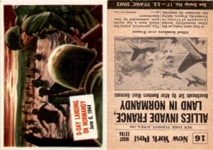 1954 Topps, Scoop, #16 D-Day Landing Normandy, Segunda Guerra Mundial - Imagen 1 de 1