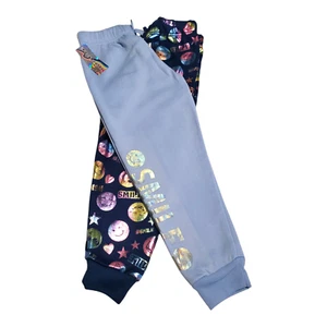 2-Pack Holographic Smiley Jogger Pants – Navy & Pastel Blue (Sizes 5/6 and 6X) - Picture 1 of 12