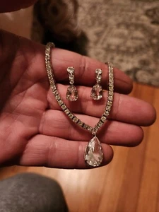 VINTAGE OTIS STERLING SILVER RHINESTONE NECKLACE - Picture 1 of 10