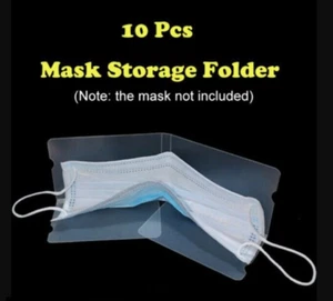 Máscara facial almacenamiento plegable reutilizable soporte de máscaras caja estuche enfermera médico 10 piezas - Imagen 1 de 7