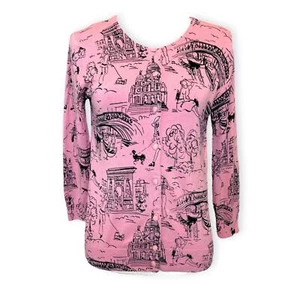 Y2K Pink Vignette Evelyn Grace Sweater Sz S - Picture 1 of 8
