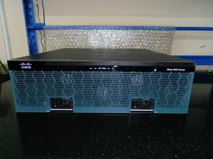 Cisco 3925/k9 IS Router ipbasek9, UCk9 PVDM3-128 & 64 2X VWIC3-1MFT-T1/E1 2X PSU - Picture 1 of 5