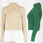 HAILYS Women Thin Fine Knit Pullover Sweater Stand-Up Collar Half-Zip FLORA NEW