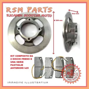 Two front brake discs kit with pads Ø 209 MICROCAR MC2 1003466C803012#2 - Picture 1 of 1