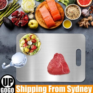 Stainless Steel Board Double-Sided Titanium Chopping Boards Cutting Boards AU - Picture 1 of 17