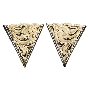 NUEVO Grabado DORADO Puntas de Cuello Vaquero CBK - Imagen 1 de 1