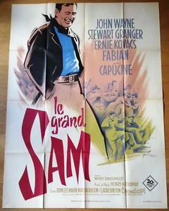 GRAND SAM john wayne affiche cinema originale 160x120 western - Afbeelding 1 van 1