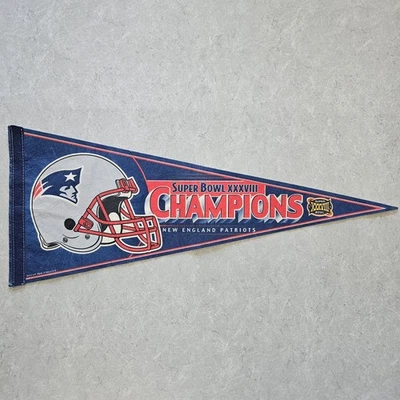 New England Patriots Banderín Superbowl XXXVIII Campeones '04 Fieltro NFL Deportes 30" Foto 1 de 4