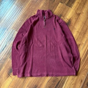 Vintage Polo Ralph Lauren 1/4 Zip Weinrot Herren XL - Bild 1 von 7