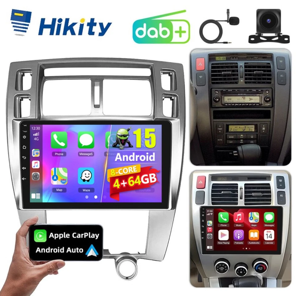 DAB+ 4+64GB Android15 CarPlay Radio Für Hyundai Tucson JM 2004-2010 GPS NAVI BT - Bild 1 von 4