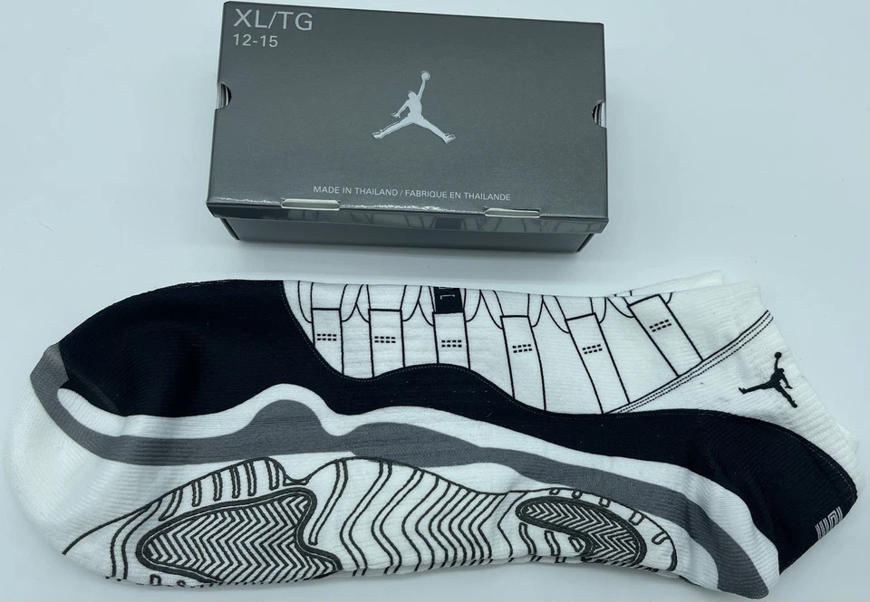 Nike Air Jordan 11 Concord Retro Calcetines XL 12-15, Blanco/Negro/Concord Raro 2011 Foto 1 de 2