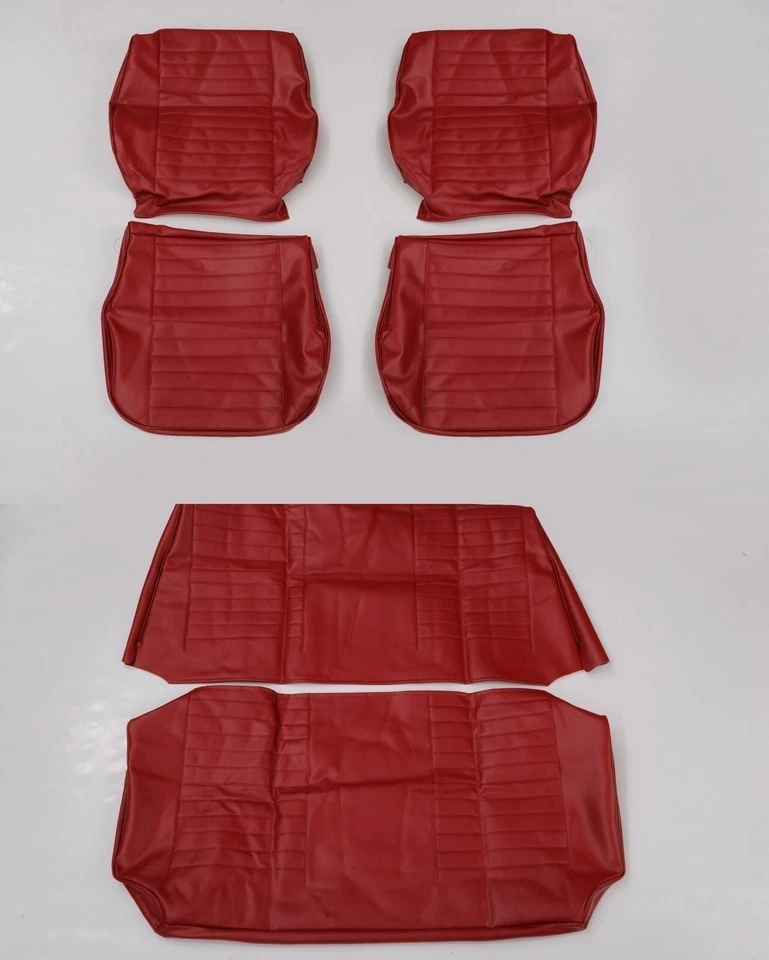 Fundas de asiento para VW Super Beetle Convertible 1977-1979 rojo brillante vinilo liso Foto 1 de 2