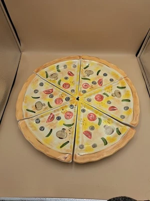 MESAS COCINA ILIMITADA PREPARACIÓN 201 JUEGO DE 6 PLATOS EN FORMA DE PIZZA Cerámica Foto 1 de 4