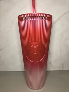 Vaso plisado metálico degradado rosa vacaciones Starbucks 2024 nuevo con etiquetas - Imagen 1 de 1