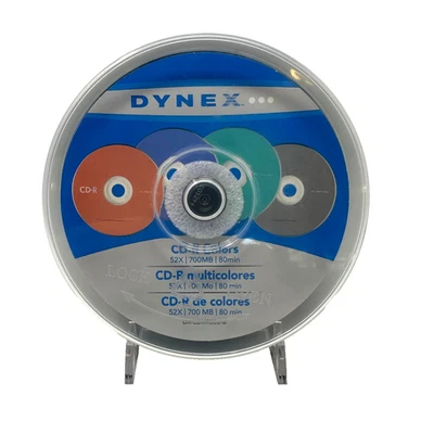 Dynex CD-R 21 Pack 52X 700MB 80min Colored Blank Recordable Discs Spindle NEW - Image 1 of 4